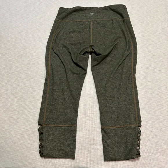 Athleta Mind over Matter Capri Cropped Leggings Lattice Size‎ M Medium Green - Picture 3 of 8